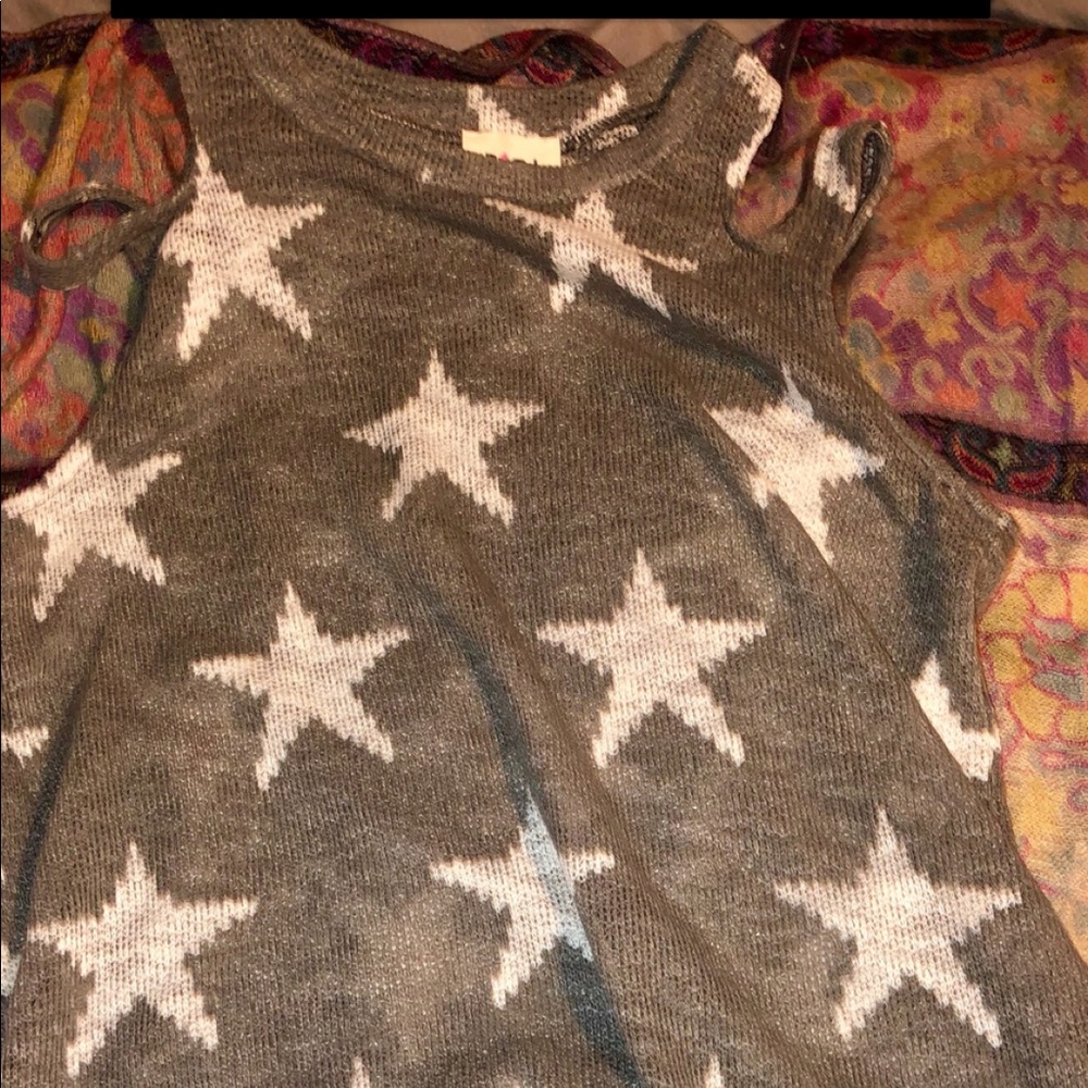 STAR PRINT SWEATER BLOUSE